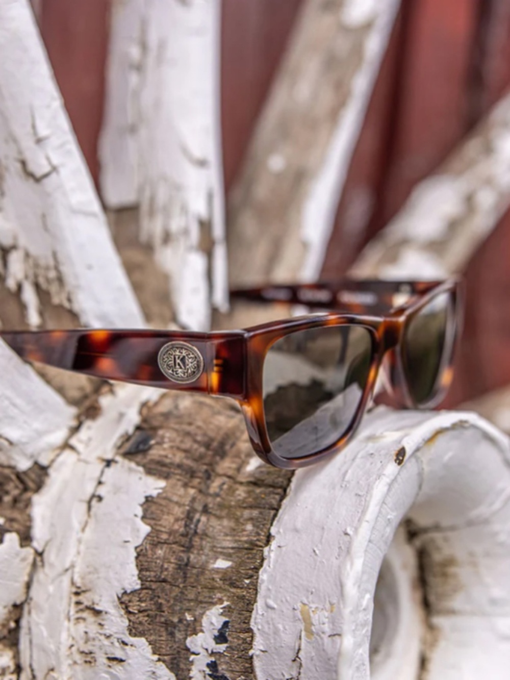 Kroop's The Sheridan Sunglasses Tortoiseshell Dapple Polarized Logo Spring Hinge
